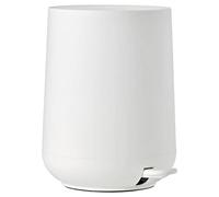 ZONE DENMARK Poubelle Salle de Bain Nova - 5L - Poubelle à pédale - Design Scandinave - Plastique ABS Doux Au Toucher - H29cm D23cm - Blanc