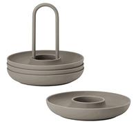 Zone Denmark Coquetiers avec support Singles. lot de 4 Taupe