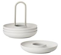 Zone Denmark Coquetiers Singles avec support en silicone – Lot de 4 – Gris chaud
