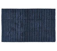 ZONE DENMARK Tiles Tapis de Bain en Coton Bleu foncé 80 x 50 cm