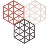 Zone Denmark Triangles Dessous-de-Plat 16 x 14 x 0,9 cm 3 pces Burned Red/Rose/Kalamata