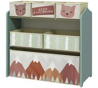 ZONEKIZ Armoire pour enfants avec 6 tiroirs en tissu, motif mignon, 63x30x66 cm, Vert
