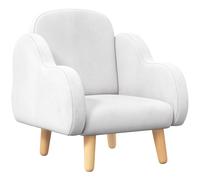 ZONEKIZ Fauteuil pour enfant design scandinave nuage grand confort avec piètement inclinés et tissu 46 x 51 x 55 cm blanc
