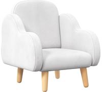 ZONEKIZ Fauteuil pour enfant design scandinave nuage grand confort avec piètement inclinés et tissu 46 x 51 x 55 cm blanc