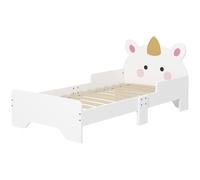 ZONEKIZ Lit enfant lit d'enfant design licorne 3 à 6 ans sommier à lattes inclus capacité de charge 80 kg 143 x 74 x 67 cm rose