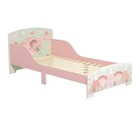ZONEKIZ Lit pour Enfant Lit au Sol Enfant 3-6 Ans Motifs 77x143x60cm Rose
