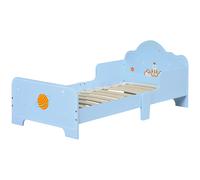 ZONEKIZ Lit pour Enfants avec Barrières et Thème Spatial, Âge 3-6 Ans, 143x74x59cm, Bleu