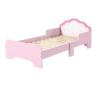 ZONEKIZ Lit pour enfants de 3 à 6 ans 143 x 74 x 55 cm design nuage sommier à lattes inclus chambre moderne rose