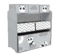 ZONEKIZ Meuble rangement enfant rangement jouet enfant 6 boîtes amovibles en tissu non tissé 63 x 30 x 66 cm gris