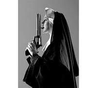 ZONJEE Nonne avec Un Pistolet Affiche et Imprime Moderne Designer Art Toile Peinture Mur Art Photo for Salon décor Pas de Cadre (Color : C19, Size : 40X60CM NO Frame)