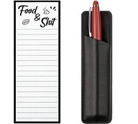 Zonon 50 Pcs Bloc-Notes de Liste Magnétique Bloc-Notes de Liste d'Épicerie Drôle Bloc-Notes Magnétique de Réfrigérateur 1 Porte-Stylo de Réfrigérateur Magnétique Pochette de Marqueur en Similicuir