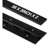 Zonon Lot de 2 charnières de piano robustes de 91,4 x 7,6 cm de large, 0,1 cm d'épaisseur en acier inoxydable 201 pour armoire, porte, boîte à outils, boîte en bois, plaque métallique, meubles, projet