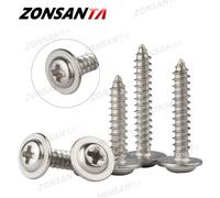 ZONSANTA 50pcs M1.4 M1.7 M2 M2.3 M2.6 M3 M4 tête ronde croisée avec rondelle vis autotaraudeuses 304 vis à bois en acier inoxydable