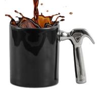 ZONSUSE Mug Outil Drôle, Tasse à Café Créative, avec Manche Marteau ou Pince, Design Mécanique en Céramique Mug pour Bureau, Cadeau Original pour Homme, Collègue, Bricoleur 350 ml (Marteau d'argent)
