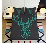 Zoo Animal Fitted Sheet 3D Printed Microfiber Paradise Bed Cover Antidérapant Lavable Décor Chambre 90x200x25cm