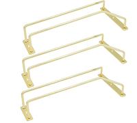 zoohot Lot de 3 supports à verres à vin dorés de 24,5 cm, porte-verres à pied en acier inoxydable, support à suspendre pour cuisine, bar