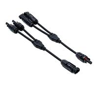 ZOOKOTO MC4 Connecteur solaire Y Branch 1 vers 2 3 voies Adaptateur répartiteur Combiner Adaptateur Parallèle Câble Câble Plug Kit d'outils pour panneau solaire 1 paire (M/FF et F/MM)