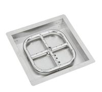 ZoomBuggy Brûleur De Foyer Encastré Carré Acier Inox, Gaz Naturel/Propane | Acier inoxydable, compatible gaz naturel propane, résiste aux intempéries, avec Tuyau, jardin terrasse extérieur