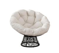 ZoomBuggy Fauteuil Papasan Pivotant 360° en Rotin avec Coussin Épais Moelleux, Chaise Papasan Confortable, Charge 158 kg, pour Salon, Chambre, Jardin, Balcon, Intérieur et Extérieur, Beige