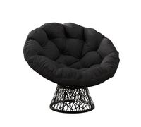 ZoomBuggy Fauteuil Papasan Pivotant 360° en Rotin avec Coussin Épais Moelleux, Chaise Papasan Confortable, Charge 158 kg, pour Salon, Chambre, Jardin, Balcon, Intérieur et Extérieur, Gris