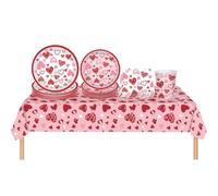 ZOOMPIL 51pcs Saint-Valentin Vaisselle de Fête, Fournitures de Fête Love