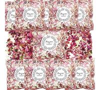 ZOOMPIL Confettis de Pétales Naturels, Pétales de Rose Séchés, Mariage de Fleurs Dispersées, Confettis de Fleurs de Fête de Mariage Bricolage 10 Paquets