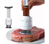 ZOOPIE Viande Marinade Injecteur Acier Inoxydable Viande Attendrisseur Aiguille Marinade Saveur Seringue Pénétration Profonde Cuisine Outil Cuisson Viande Volaille Dinde Poulet BBQ/959