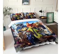 Zootopia Judy NickDuvet housse ensemble couette literie 3d ensemble de literie pour enfants 3 pièces 1 housse de couette King Size 14