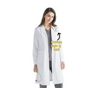 Zopmopae Blouse de laboratoire brodée personnalisée pour hommes, blouse blanche de nom personnalisé, tenue de médecin de blouse blanche monogrammée à manches longues pour hommes femmes