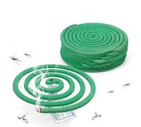 ZOPPER Lot de 10 bobines d'encens à la citronnelle avec supports en métal, bobine anti-moustiques pour l'extérieur, pour jardin, terrasse, 6 heures de combustion, vert