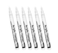 ZORESCOLEO Lot de 6 marqueurs blancs pour peinture acrylique sur pierre, bois, céramique, verre, métal, toile, papier