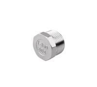 zorfar Bouchon de tuyau hexagonal BSPT en acier inoxydable 304, embout fileté mâle for eau, gazole, 225 PSI, 1 pièce(1-1/4")