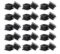 Zorfeter Lot de 30 bouchons carrés en plastique noir de 2,5 cm, pour tubes carrés en métal de 2,5 cm, capuchons d'extrémité de tube pour clôture et pieds de chaise