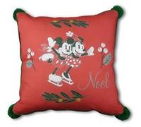 ZORLU Coussin Disney Mickey & Minnie Rouge de Noël à la patinoire - 45x45 cm Rouge G