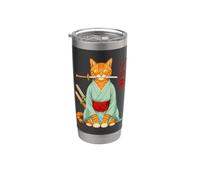 Zoro Cat Warrior T-Shirts for Men and Women Funny Anime Gobelet isotherme en acier inoxydable double paroi