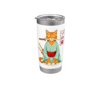 Zoro Cat Warrior T-Shirts for Men and Women Funny Anime Gobelet isotherme en acier inoxydable double paroi