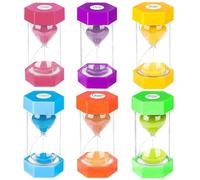 Zorplex Lot de 6 Sabliers Colorés, Minuteries 1/3/5/10/15/30 Minutes, Minuteur Sablier pour Enfants et Adultes, Idéal pour Cuisine, Jeux, Apprentissage et Maison