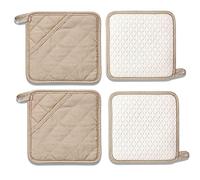 ZORR Lot de 4 maniques en Silicone - 18 cm - Résistantes à la Chaleur - pour la Cuisine - Beige