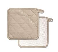 ZORR Maniques Cuisine Silicone, 18 x 18 cm, maniques de Protection résistantes à la Chaleur (Beige)