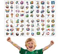 ZORTVUL 10 Pièces Tatouage Enfant Garcon Éphémère Foot Graffiti Sport Pour Fans Coupe Du Monde