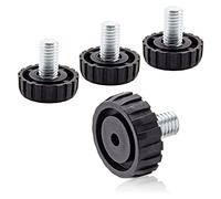 Zorveiio Lot de 30 Pieds pour Meubles Rehausseurs Pieds de Table M8 en Acier Laminé à Froid à Visser - Mini Pieds Réglables pour Meubles de Terrasse - Noir