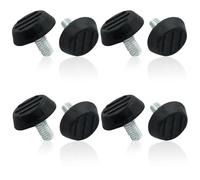 Zorveiio Lot de 8 pieds de table M6 x 12 mm - Pieds de niveler à visser sur les meubles - Mini pieds réglables pour pieds de meubles de terrasse - Noir