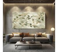 ZORYAN Tableau Decoration Murale Plante De Sauge Photo Artistique 50x100cm Sans Cadre Vert Décoration Murale pour Salon et Chambre Adulte