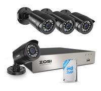 ZOSI 1080P 8CH 500GB DVR Pack Sécurité Complet avec 4 Caméra Bullet Filaires Intérieur/Extérieur, Détection Intelligente, IR 24m