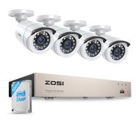 ZOSI 1080P 8CH DVR 500GB Sécurité 4 Caméras Filaires Intérieur/Extérieur Détection Intelligente