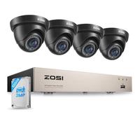 ZOSI 1080P 8CH Kit Caméras de Surveillance Filaire avec DVR 500GB et 4 Caméra de Sécurité Intérieur/Extérieur, Détection d'IA
