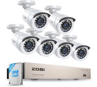 ZOSI 1080P 8CH Kit de Sécurité avec DVR 500GB et 6 Caméras Bullet Filaires, Détection IA Personnes/Véhicules, Vision Nuit 24m pour Maison & Garage