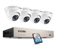 ZOSI H.265+ Kit Caméra de Surveillance avec 8CH H.265+ 5MP Lite DVR et Disque Dur de 1 to Vision Nocturne 24 m, Détection de Mouvement et Alerte Instantanée, App Gratuite Accès à Distance