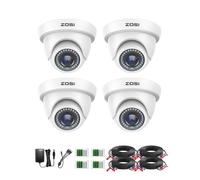 ZOSI 1080P HD-TVI Caméra de Surveillance Extérieure IP66 Objectif 3.6mm IR Vision 20m 90° Angle - Caméra CCTV en Blanc