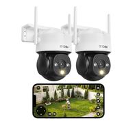 ZOSI 1080p Pan & Tilt 360° Caméra de Surveillance Extérieure, Audio Bidirectionnel, Détection IA Humaine/Véhicule, Alerte Sonore